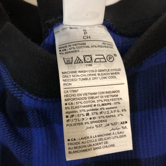 Old Navy Buffalo Plaid Pajama Pants Blue Black Sm - Picture 5 of 5
